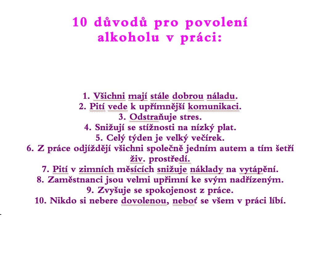 Alkohol v praci. C